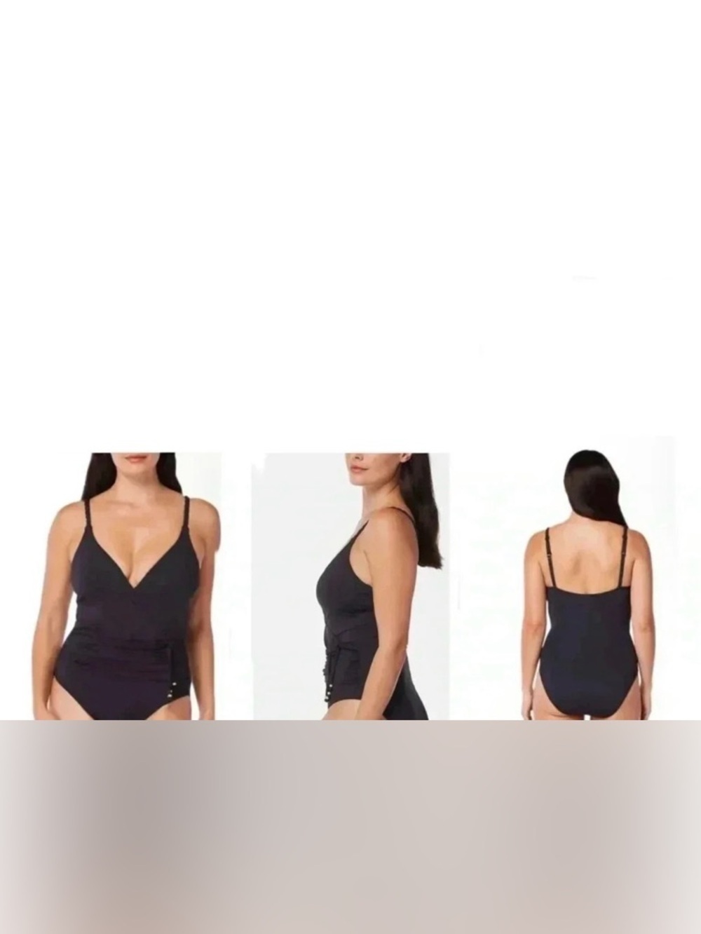 Bleu Rod Beattie Surplice Plunge One-Piece Swimsuit Size 8